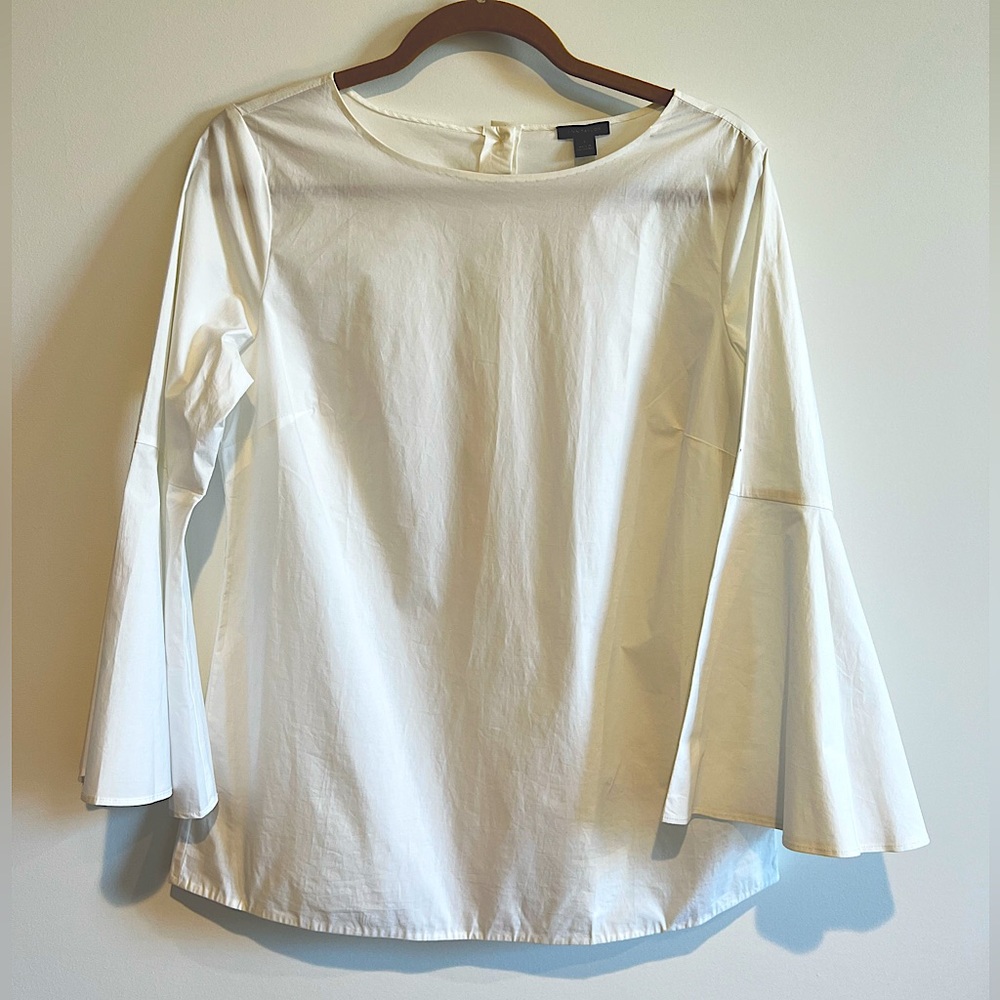 NWT White Cotton Flare Blouse